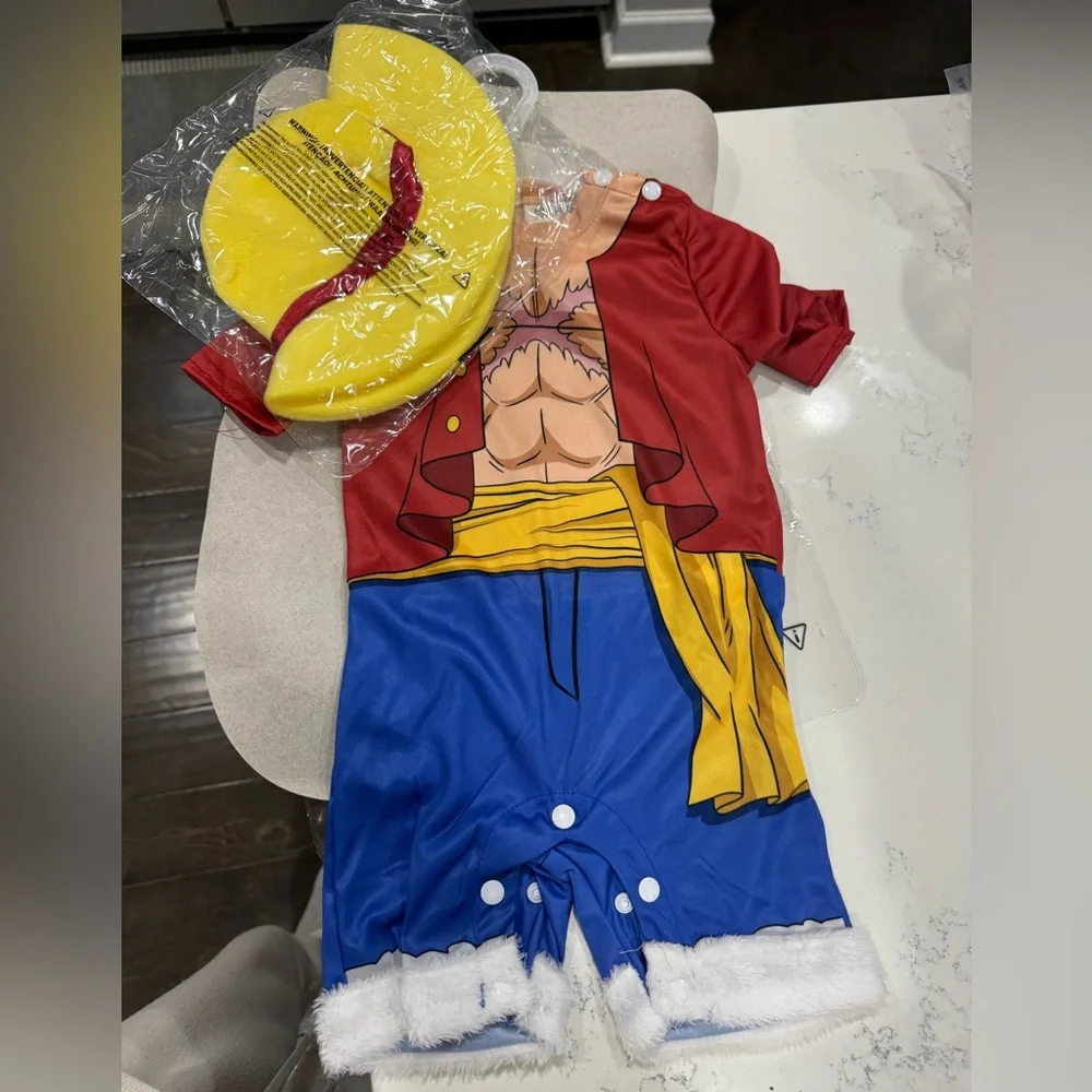 My Other Me One Piece Luffy Toddler Anime Costume with Jumpsuit/Hat size 7-12 mo